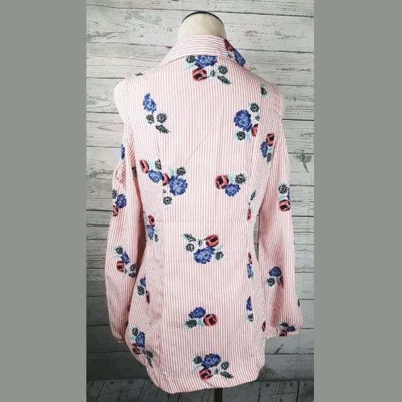 New Hint of Blush Tie Up Cold Shoulder Top Sz L - Picture 4 of 5